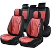 image:imageCoverado Front Seat Covers 2 Pack Leather Seat Cover for Cars Waterproof Seat Covers Front Seat Car Seat Protectors Driver Car Seat Cushions Universal Fit for Most Vehicles BlackampRedBlackRed