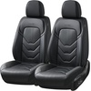 image:imageCoverado Front Seat Covers 2 Pack Leather Seat Cover for Cars Waterproof Seat Covers Front Seat Car Seat Protectors Driver Car Seat Cushions Universal Fit for Most Vehicles BlackampRedABlack