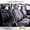 image:imageCoverado Front Seat Covers 2 Pack Leather Seat Cover for Cars Waterproof Seat Covers Front Seat Car Seat Protectors Driver Car Seat Cushions Universal Fit for Most Vehicles BlackampRedBlackPurple