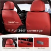 image:imageCoverado Front Seat Covers 2 Pack Leather Seat Cover for Cars Waterproof Seat Covers Front Seat Car Seat Protectors Driver Car Seat Cushions Universal Fit for Most Vehicles BlackampRedRed