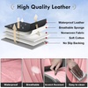 image:imageCoverado Front Seat Covers 2 Pack Leather Seat Cover for Cars Waterproof Seat Covers Front Seat Car Seat Protectors Driver Car Seat Cushions Universal Fit for Most Vehicles BlackampRedGrayPink