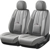 image:imageCoverado Front Seat Covers 2 Pack Leather Seat Cover for Cars Waterproof Seat Covers Front Seat Car Seat Protectors Driver Car Seat Cushions Universal Fit for Most Vehicles BlackampRedGray