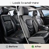 image:imageCoverado Front Seat Covers 2 Pack Leather Seat Cover for Cars Waterproof Seat Covers Front Seat Car Seat Protectors Driver Car Seat Cushions Universal Fit for Most Vehicles BlackampRedGrayBlack
