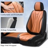 image:imageCoverado Front Seat Covers 2 Pack Leather Seat Cover for Cars Waterproof Seat Covers Front Seat Car Seat Protectors Driver Car Seat Cushions Universal Fit for Most Vehicles BlackampRedBlackBrown