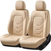 image:imageCoverado Front Seat Covers 2 Pack Leather Seat Cover for Cars Waterproof Seat Covers Front Seat Car Seat Protectors Driver Car Seat Cushions Universal Fit for Most Vehicles BlackampRedABeige