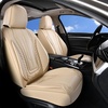 image:imageCoverado Car Seat Covers Full Set Luxury Leather Seat Covers for Cars Front and Back Seat Covers Waterproof Car Seat Protector Car Seat Cushion Universal Fit Most CarsBlueampWhiteBeige