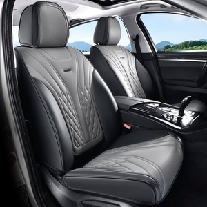 image:imageCoverado Car Seat Covers Full Set Automotive Front and Rear Seat Covers with Backrest Nappa Leather Car Seat Protectors Waterproof Universal for Most VehiclesBlackGray