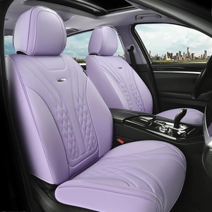 image:imageCoverado Car Seat Covers Full Set Automotive Front and Rear Seat Covers with Backrest Nappa Leather Car Seat Protectors Waterproof Universal for Most VehiclesPurple