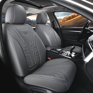 image:imageCoverado Car Seat Covers Full Set Automotive Front and Rear Seat Covers with Backrest Nappa Leather Car Seat Protectors Waterproof Universal for Most VehiclesGray
