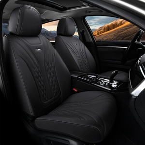 image:imageCoverado Car Seat Covers Full Set Automotive Front and Rear Seat Covers with Backrest Nappa Leather Car Seat Protectors Waterproof Universal for Most VehiclesBlack