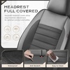image:imageCoverado Car Seat Covers Full Set Luxury Leather Car Seat Covers Automotive Front and Rear Mesh Seat Covers Full Set 5 Seats PurpleampBlack Seat Covers for SUV Sedan TruckGreyBlack