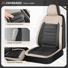 image:imageCoverado Car Seat Covers Full Set Luxury Leather Car Seat Covers Automotive Front and Rear Mesh Seat Covers Full Set 5 Seats PurpleampBlack Seat Covers for SUV Sedan TruckBeigeBlack