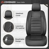 image:imageCoverado Car Seat Covers Full Set Luxury Leather Car Seat Covers Automotive Front and Rear Mesh Seat Covers Full Set 5 Seats PurpleampBlack Seat Covers for SUV Sedan TruckBlack