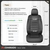 image:imageCoverado Car Seat Covers Full Set Luxury Leather Car Seat Covers Automotive Front and Rear Mesh Seat Covers Full Set 5 Seats PurpleampBlack Seat Covers for SUV Sedan TruckBlack