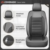 image:imageCoverado Car Seat Covers Full Set Luxury Leather Car Seat Covers Automotive Front and Rear Mesh Seat Covers Full Set 5 Seats PurpleampBlack Seat Covers for SUV Sedan TruckGreyBlack