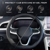 image:imageCoverado Car Steering Wheel Cover Nappa Leather Black Steering Wheel Covers for Women Universal 1415 inch AntiSlip Breathable Steering Wheel ProtectorBBlackGray