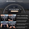 image:imageCoverado Car Steering Wheel Cover Nappa Leather Black Steering Wheel Covers for Women Universal 1415 inch AntiSlip Breathable Steering Wheel ProtectorCGreyline