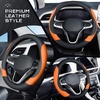 image:imageCoverado Car Steering Wheel Cover Nappa Leather Black Steering Wheel Covers for Women Universal 1415 inch AntiSlip Breathable Steering Wheel ProtectorBBlackOrange