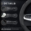 image:imageCoverado Car Steering Wheel Cover Nappa Leather Black Steering Wheel Covers for Women Universal 1415 inch AntiSlip Breathable Steering Wheel ProtectorBBlackBlack