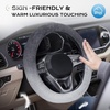 image:imageCoverado Car Steering Wheel Cover Nappa Leather Black Steering Wheel Covers for Women Universal 1415 inch AntiSlip Breathable Steering Wheel ProtectorAGray