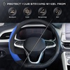 image:imageCoverado Car Steering Wheel Cover Nappa Leather Black Steering Wheel Covers for Women Universal 1415 inch AntiSlip Breathable Steering Wheel ProtectorBBlackBlue