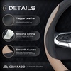 image:imageCoverado Car Steering Wheel Cover Nappa Leather Black Steering Wheel Covers for Women Universal 1415 inch AntiSlip Breathable Steering Wheel ProtectorBBlackBrown