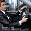 image:imageCoverado Car Steering Wheel Cover Nappa Leather Black Steering Wheel Covers for Women Universal 1415 inch AntiSlip Breathable Steering Wheel ProtectorCGreyline