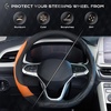 image:imageCoverado Car Steering Wheel Cover Nappa Leather Black Steering Wheel Covers for Women Universal 1415 inch AntiSlip Breathable Steering Wheel ProtectorBBlackOrange