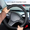 image:imageCoverado Car Steering Wheel Cover Nappa Leather Black Steering Wheel Covers for Women Universal 1415 inch AntiSlip Breathable Steering Wheel ProtectorCGreyline