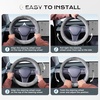 image:imageCoverado Car Steering Wheel Cover Nappa Leather Black Steering Wheel Covers for Women Universal 1415 inch AntiSlip Breathable Steering Wheel ProtectorAGrayNEW