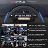 image:imageCoverado Car Steering Wheel Cover Nappa Leather Black Steering Wheel Covers for Women Universal 1415 inch AntiSlip Breathable Steering Wheel ProtectorBBlackBlue