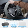 image:imageCoverado Car Steering Wheel Cover Nappa Leather Black Steering Wheel Covers for Women Universal 1415 inch AntiSlip Breathable Steering Wheel ProtectorAGray