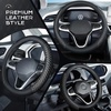 image:imageCoverado Car Steering Wheel Cover Nappa Leather Black Steering Wheel Covers for Women Universal 1415 inch AntiSlip Breathable Steering Wheel ProtectorCGreyline
