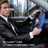 image:imageCoverado Car Steering Wheel Cover Nappa Leather Black Steering Wheel Covers for Women Universal 1415 inch AntiSlip Breathable Steering Wheel ProtectorBBlackBlue