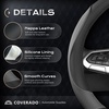 image:imageCoverado Car Steering Wheel Cover Nappa Leather Black Steering Wheel Covers for Women Universal 1415 inch AntiSlip Breathable Steering Wheel ProtectorBBlackGray