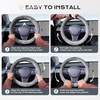 image:imageCoverado Car Steering Wheel Cover Nappa Leather Black Steering Wheel Covers for Women Universal 1415 inch AntiSlip Breathable Steering Wheel ProtectorAGray