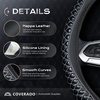 image:imageCoverado Car Steering Wheel Cover Nappa Leather Black Steering Wheel Covers for Women Universal 1415 inch AntiSlip Breathable Steering Wheel ProtectorCGreyline