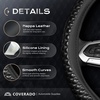 image:imageCoverado Car Steering Wheel Cover Nappa Leather Black Steering Wheel Covers for Women Universal 1415 inch AntiSlip Breathable Steering Wheel ProtectorCBlack