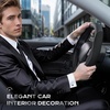 image:imageCoverado Car Steering Wheel Cover Nappa Leather Black Steering Wheel Covers for Women Universal 1415 inch AntiSlip Breathable Steering Wheel ProtectorBBlackBlack