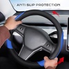 image:imageCoverado Car Steering Wheel Cover Nappa Leather Black Steering Wheel Covers for Women Universal 1415 inch AntiSlip Breathable Steering Wheel ProtectorBBlackBlue
