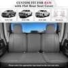 image:imageCoverado Ram Seat Covers Full Set Waterproof Ram 1500 Seat Cover Compatible with 20022026 Dodge RAM 1500 2500 3500 Crew Quad Cab with Curved Bench BlackampBlue lineDark gray flat back