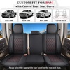 image:imageCoverado Ram Seat Covers Full Set Waterproof Ram 1500 Seat Cover Compatible with 20022026 Dodge RAM 1500 2500 3500 Crew Quad Cab with Curved Bench BlackampBlue lineBlackRed linecurved back