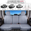 image:imageCoverado Ram Seat Covers Full Set Waterproof Ram 1500 Seat Cover Compatible with 20022026 Dodge RAM 1500 2500 3500 Crew Quad Cab with Curved Bench BlackampBlue lineGray curved back