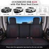 image:imageCoverado Ram Seat Covers Full Set Waterproof Ram 1500 Seat Cover Compatible with 20022026 Dodge RAM 1500 2500 3500 Crew Quad Cab with Curved Bench BlackampBlue lineRed flat back