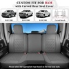 image:imageCoverado Ram Seat Covers Full Set Waterproof Ram 1500 Seat Cover Compatible with 20022026 Dodge RAM 1500 2500 3500 Crew Quad Cab with Curved Bench BlackampBlue lineDark gray curved back