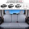 image:imageCoverado Ram Seat Covers Full Set Waterproof Ram 1500 Seat Cover Compatible with 20022026 Dodge RAM 1500 2500 3500 Crew Quad Cab with Curved Bench BlackampBlue lineGray flat back