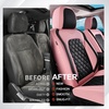image:imageCoverado Universal Car Seat Covers Full Set Luxury StainResistant Waterproof Faux Leather Front amp Rear Seat Protectors Elegant EasyClean Automotive Interior  WhiteBlackPinkBlack