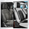 image:imageCoverado Universal Car Seat Covers Full Set Luxury StainResistant Waterproof Faux Leather Front amp Rear Seat Protectors Elegant EasyClean Automotive Interior  WhiteBlackWhiteBlack