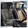 image:imageCoverado Universal Car Seat Covers Full Set Luxury StainResistant Waterproof Faux Leather Front amp Rear Seat Protectors Elegant EasyClean Automotive Interior  WhiteBlackBlackBeige