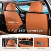 image:imageCoverado Universal Car Seat Covers Full Set Luxury StainResistant Waterproof Faux Leather Front amp Rear Seat Protectors Elegant EasyClean Automotive Interior  WhiteBlackBrownBlack